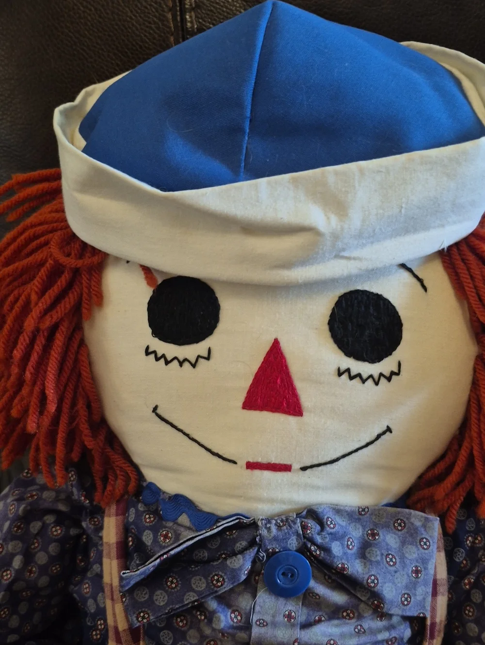 Raggedy Ann Andy Large Dolls Vintage Style Yarn Hair Cotton Clothes 70s 80s 36